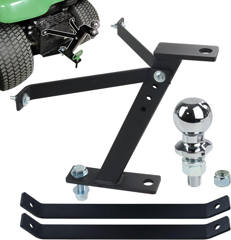 BOSFLAG Tractor Lawn Mower Trailer Towing Hitch with Chrome Trailer Hitch Ball, 3,500 lbs, 2 Inch Diameter, 3/4 x 2-Inch Shank for Cub Cadet Husqvarna Craftsman and All Conventional Lawn Mowers - Image 1